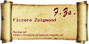 Ficzere Zsigmond névjegykártya